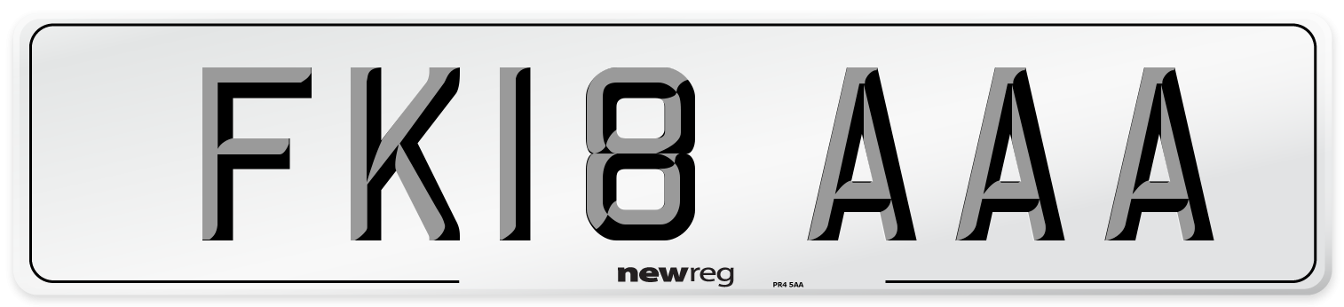 FK18 AAA Number Plate from New Reg